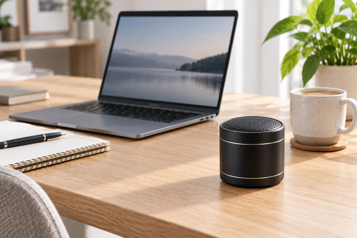 SoundFlex Mini çalışma masasında kullanılırken