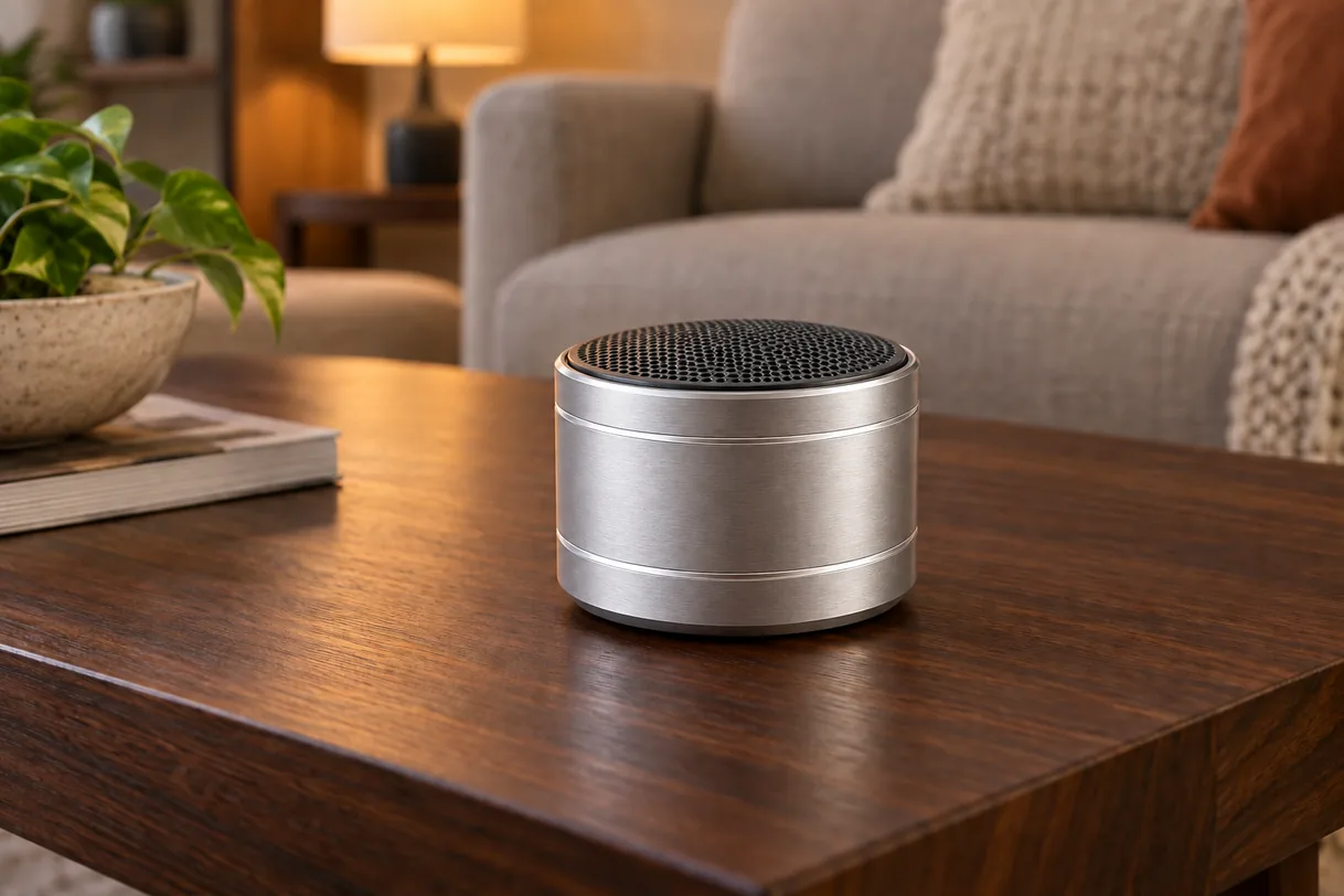 SoundFlex Mini evde sohbet sırasında kullanılırken